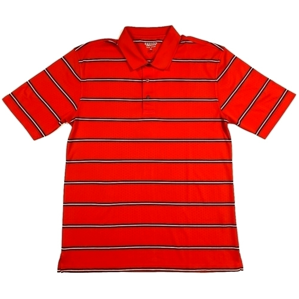 3/$20 Oxford America Veri Cool Orange Stripes Polo Shirt
